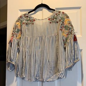 Zara embroidered top
